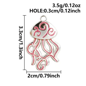 Ins dulce fresco hueco medusa esmalte colgante diy collar pulsera accesorios de joyas