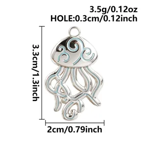 Colgante de medusa esmalte hueco DIY collar pulsera accesorio chapado al vacío joya