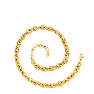 Collana a Catena in Acciaio Inossidabile Hip Hop Catena a O Choker per Donna Uomo Geometrico Galvanico Chiusura Curb Link DIY Artigianato Gioielli Accessorio