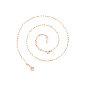 2,2 mm Roségold Edelstahl Kugelketten Halskette DIY Schmuckherstellung Zubehörteil