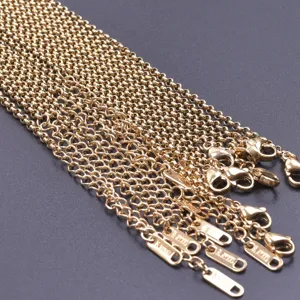 Catena rolo rotonda da 2.5mm in acciaio inossidabile 304 placcato oro 18k accessori per gioielli