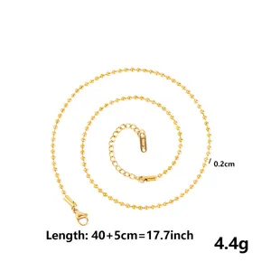 Edelstahl Kugelkette 18k Gold Farbe Halskette filigrane Choker Schmuck Zubehör 40+5cm