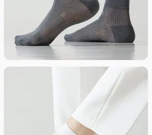 Chaussettes d'été fines et respirantes pour hommes mélange de soie confortable anti-odeur élégantes