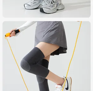 Women sports knee pads for running jump rope breathable joint protection sleeves grey gear