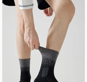 Men's mid-tube athletic sports socks breathable cotton cushioned basketball running socks