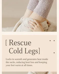 Chaussettes hautes d'hiver en polaire corail épaissie, chaudes et confortables à la maison.