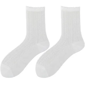 Damen Sommer Dünne Wadenlange Socken Maulbeerseide Netz Atmungsaktiv Ballett Stil Einfarbig Freizeitsocken