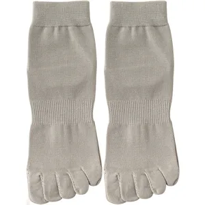 Men's Five Toe Socks Pure Cotton Mid Tube Athletic Breathable Anti-Odor Split Toe Casual Everyday Socks