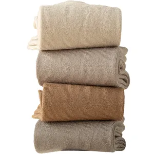Men's Thickened Thermal Fleece Imitation Cashmere Mid-Tube Socks Winter Warm Viscose Blend Solid Color Crew Socks