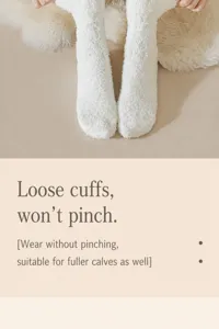Comode calze termiche lunghe in pile per donna, calde calze di peluche per la casa invernali.