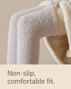 Chaussettes hautes pelucheuses pour femmes, chaussettes longues hiver en polaire corail chaude maison.