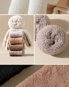 Chaussettes d'hiver chaudes en polaire corail confortable et douces pour femme interieur