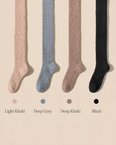 Chaussettes hautes floues pour femmes hiver chaud epais doux confortable chausset