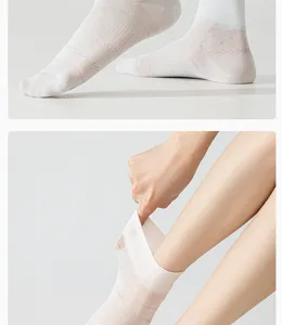 Women's mulberry silk white socks spring summer thin breathable seamless mid-tube socks