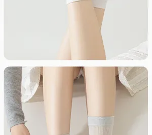 Breathable summer thin mesh white women socks with delicate ruffle ballet style design detail