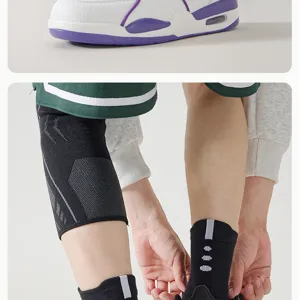 Chaussettes de basket-ball rembourrees professionnelles et genouilleres de sport.