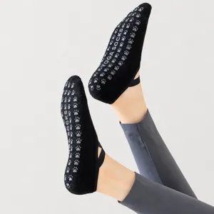 Calzini da yoga antiscivolo da donna, in cotone traspirante con grip per fitness e pilates.