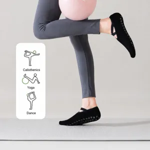 Calzini da yoga antiscivolo professionali da donna con cinturini incrociati traspiranti