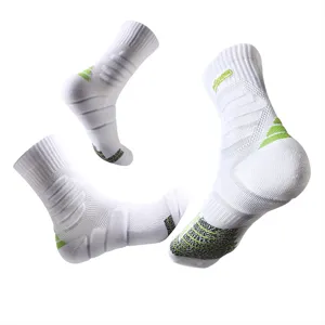 Men's Basketball Socks Athletic Crew Socks Non Slip Moisture Wicking Towel Bottom Sports Socks For Running Training