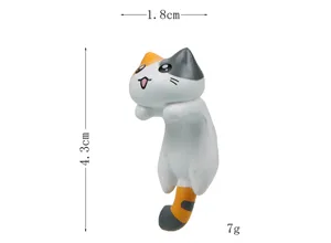 Deliziosa statuetta di gatto calico strisciante, misura dettaglio 1.8x4.3cm, 7g.