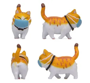 Süße mollige Katzenfigur Detailansicht, bezauberndes Tierornament für Heimtischdekoration.