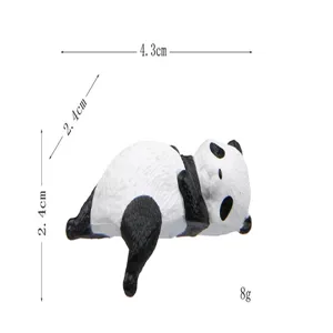 Schattig liggend panda beeldje miniatuur hars speelgoed voor auto interieur decoratie