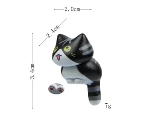 Cute cartoon cat miniature figurine ornament for office desk and car dashboard decor display.