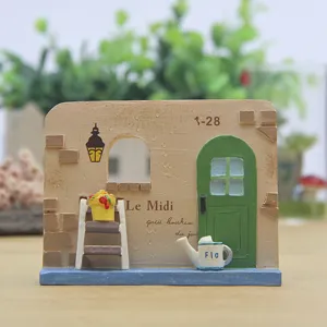 Resin Miniature House Micro Landscape Ornament Creative Garden Desktop Cute Craft Figurine Decor