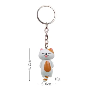 Süsser schlafender Katzen Schlüsselanhänger, liegendes schläfriges Design, leichte Tasche.