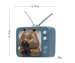 Simpatico magnete per frigorifero TV capibara, adesivo magnetico in resina per decorazione.