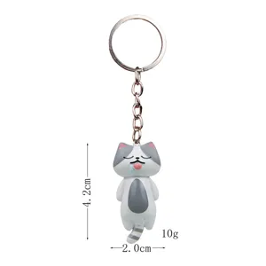 Süßer schläfriger Katzen Schlüsselanhänger, lustiges sabberndes Design Metall Taschen Deko.