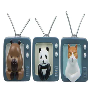 Set di magneti per frigorifero in resina di animali televisivi retro carini creativi.