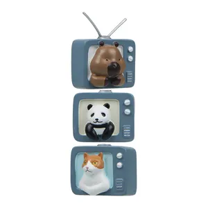 Süße Harz TV Tier Miniatur Figuren Set, kreative Schreibtischdekoration und kleine Ornament.