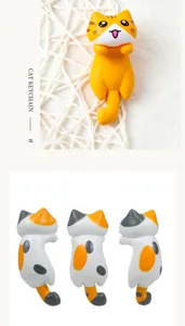 Süßer Cartoon Katzen Schlüsselanhänger und Taschenanhänger, niedliches Hängekatzen Design.
