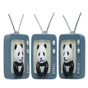 Set di simpatici magneti da frigo TV panda, adesivi magnetici in resina per cucina.