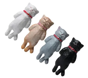 Cute sleeping cat figurines resin charms keychains DIY car hanging ornaments set of 4