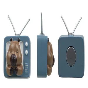 Magnete da frigorifero TV blu retro con simpatico design di animali, forte adesivo magnetico.
