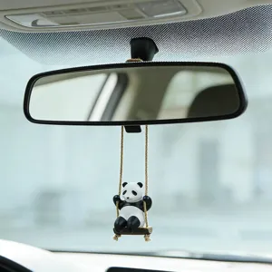 Joli panda balancoire pendentif de voiture, charmant accessoire de retroviseur interieur.