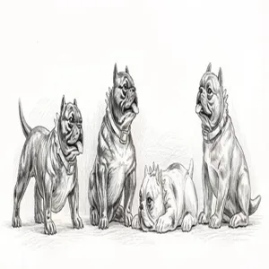 Amerikanische Bully Hund Mini Figur Skizze Design, Muskelhund Desktop Auto Ornament süß