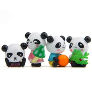 Niedliches Mini Panda Figuren Set, süße Harz Tier Spielzeuge für Auto Armaturenbrett, Tisch.