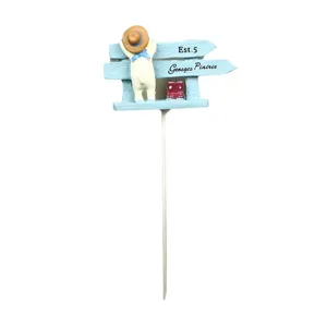 Süßer Welpe Wegweiser Pflanze Stecker für Sukkulenten Mikrolandschaft Moos Dekoration Requisite.