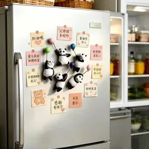 Süße 3D Panda Kühlschrankmagnete mit bunten Ballons, Harz Magnetsticker für die Küchendeko.