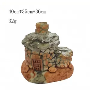 Miniatur Kunstharz Steinhaus Ornament, perfekte Deko für DIY Mikro Landschaft Garten Details.