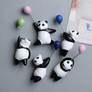 Panda Ballon Magnet Notizklammer Detailansicht, süßes Harz Kühlschrankaufkleber Set für Deko.