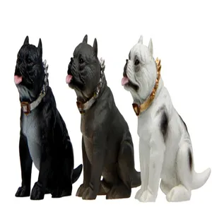 Bully Hund Figur Auto Desktop Ornament kreative süße Mini Tier Spielzeug Harz Dekor