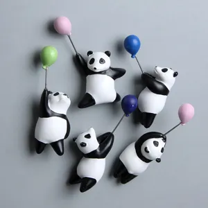 Süße 3D Harz Panda Kühlschrankmagnete mit bunten Ballon Dekoration für Küche und Zimmer.