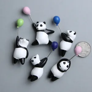 Niedliche Harz Panda Luftballon Kühlschrankmagnete, kreative 3D Tier Magnetaufkleber für Zuhause.