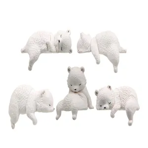 Süße weiße Eisbär Miniatur Figuren Set, perfekt für Auto Armaturenbrett und Schreibtisch.