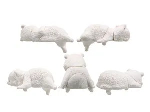 Süße weiße Eisbären Miniatur Figuren Set, Harz Spielzeug für Auto Innenraum Dekoration Display.