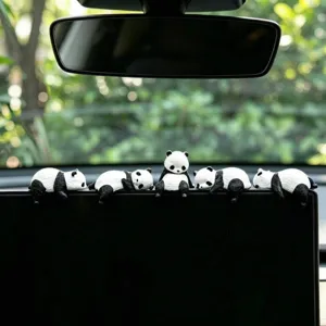 Schattige panda auto dashboard ornamenten, mini dieren beeldjes voor auto interieur.